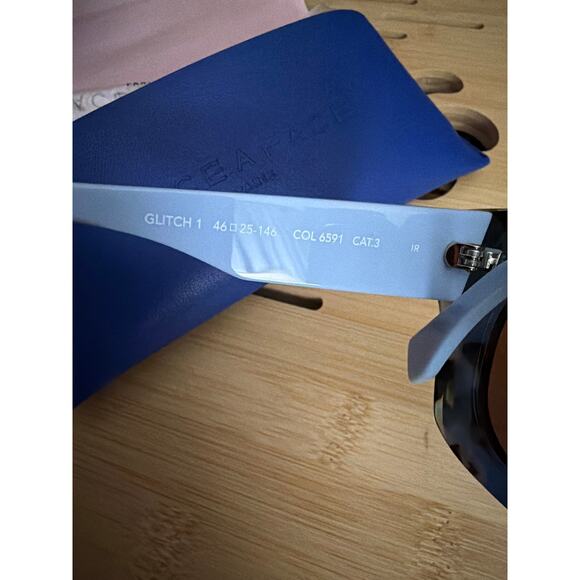 New Face A face glitch 1 6591 blue tortoise sunglasses hand made Italy main image 4